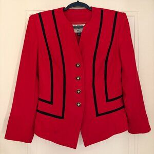 Red & Black Thrifted Dressy Top | Gently Used | Chic Everyday Style